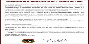 [Metz] Communiqué Horda Frenetik - Gruppa Metz